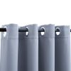 Blackout Curtains with Rings 2 pcs Gray 54"x 95" Fabric