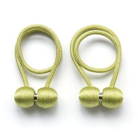 Magnetic Rope Ball Curtain Holder Tiebacks Rods, 2 pcs. (Color: green)