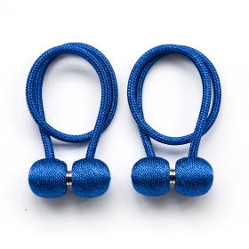 Magnetic Rope Ball Curtain Holder Tiebacks Rods, 2 pcs. (Color: royal blue)