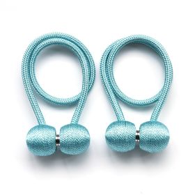 Magnetic Rope Ball Curtain Holder Tiebacks Rods, 2 pcs. (Color: Blue)