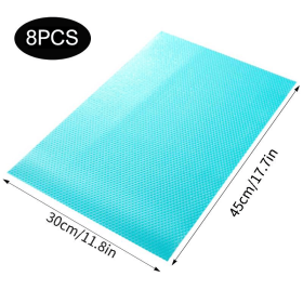 Refrigerator Liners; Washable Mats, Covers Pads ,4 /8/12Pc (Color: Blue-8pcs)