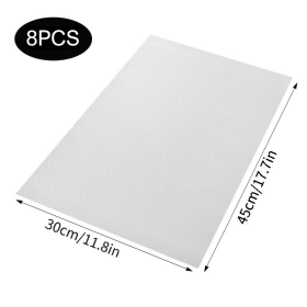 Refrigerator Liners; Washable Mats, Covers Pads ,4 /8/12Pc (Color: Transparent White-8pcs)