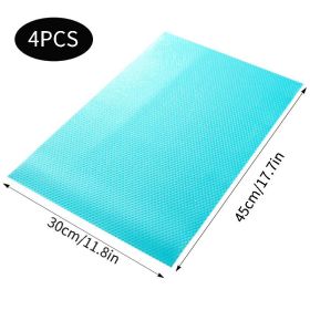 Refrigerator Liners; Washable Mats, Covers Pads ,4 /8/12Pc (Color: Blue)