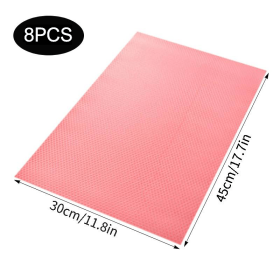 Refrigerator Liners; Washable Mats, Covers Pads ,4 /8/12Pc (Color: Pink-8pcs)