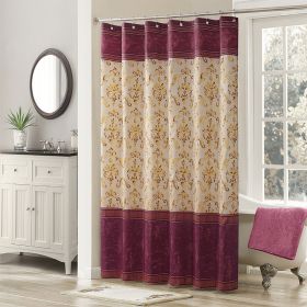 Muwago Luxury Royal Scroll Style Colorful Shower Curtain (size: W72"*H72")