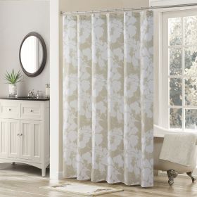 Muwago Vintage White/Beige Large Print Shower Curtain (size: W72"*H78")