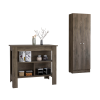 Ontario 2 Piece Set, Kitchen Island + Pantry Cabinet