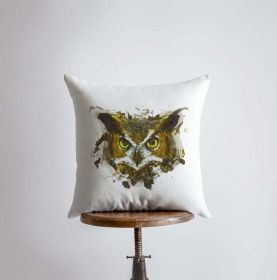 Horn Owl Accent Throw Pillow Bird Print Covers, Multiple Sizes (Dimensions: 20x20)