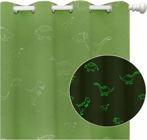 Muwago Blackout Glow In The Dark Dinosaur Curtains (size: 52 * 95 inch)