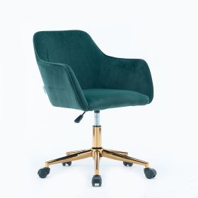 Modern Velvet Adjustable Height 360 Revolving Office Chair (Color: Retro Green)