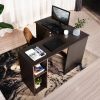 L-Shape Corner Computer Desk with 2 Shelves,39.4"w x 47.2"d