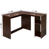 L-Shape Corner Computer Desk with 2 Shelves,39.4"w x 47.2"d