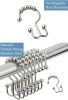 Double Rolling Shower Curtain Hooks Stainless Steel,12Pc