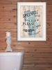 White Framed "Bathroom Humor" by Debbie DeWitt